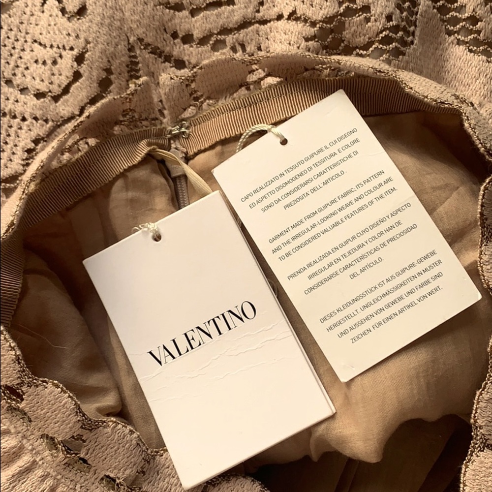 VALENTINO Tan Embroidered Skirt 42 - Picture 10 of 11